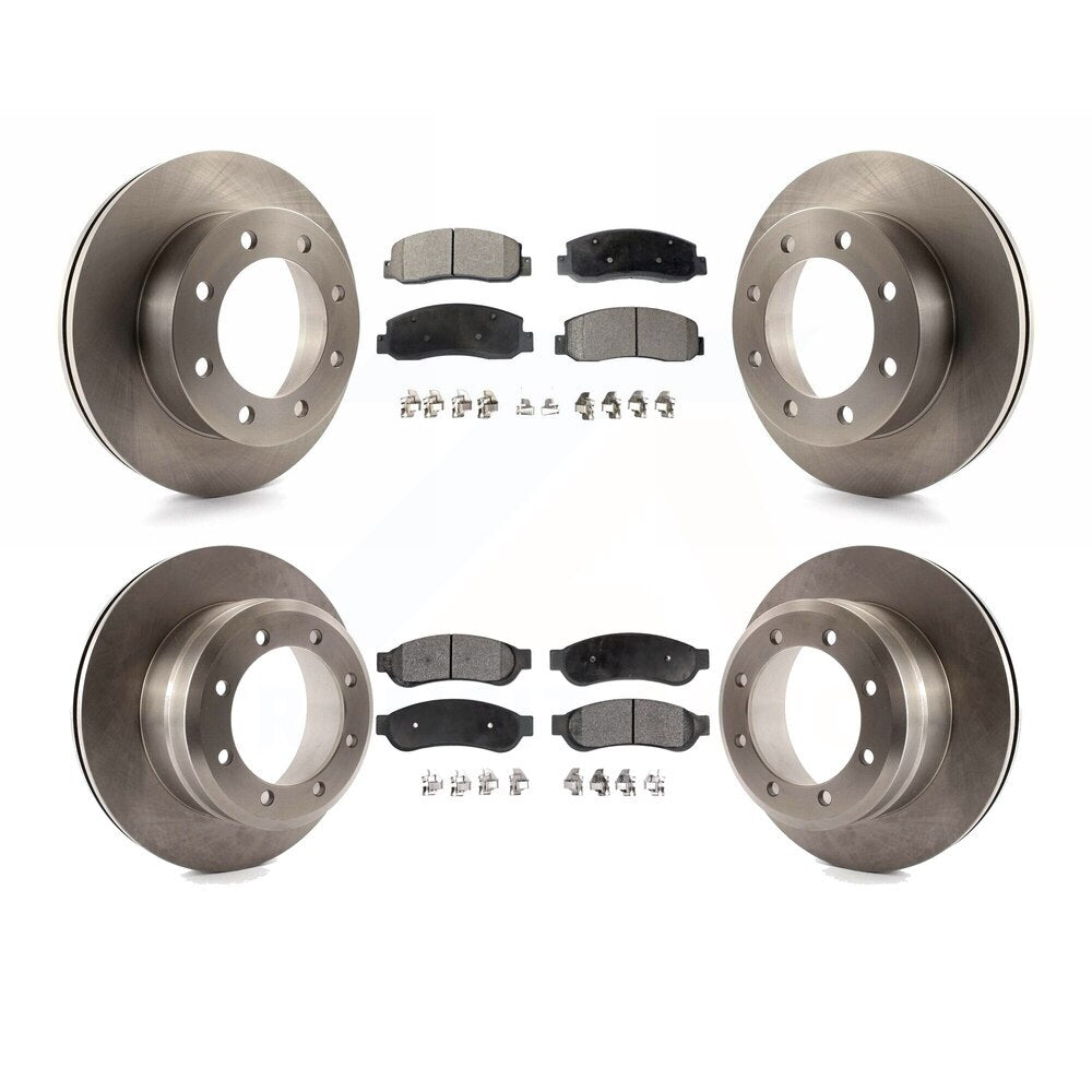 K8T-100941 Front & Rear Rotors & Ceramic Brake Pads Kit for 2009-2010 Ford F-350 Super Duty 4WD