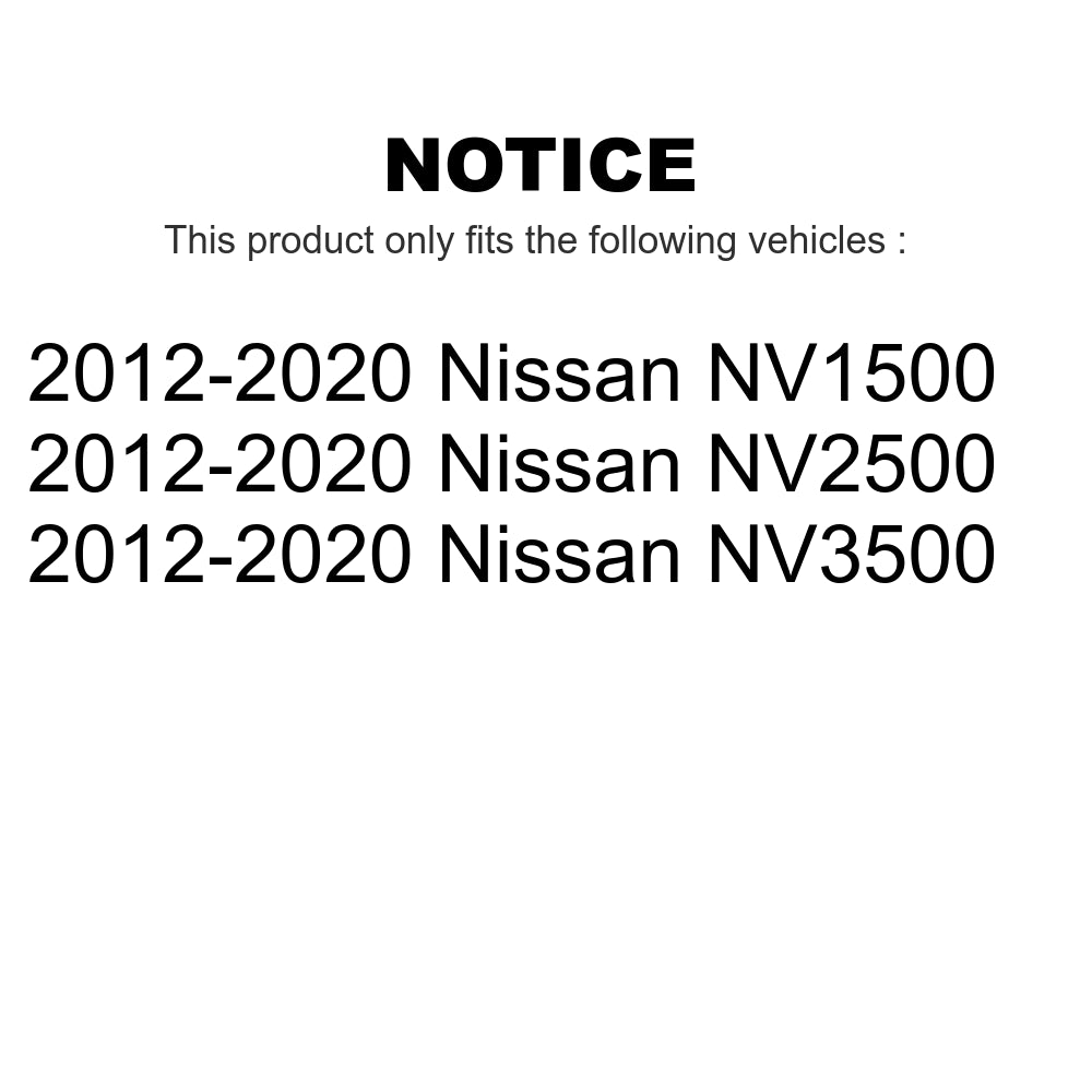 K8S-102933 Front and Rear Disc Brake Kit for Nissan NV1500 NV2500 NV3500 RWD
