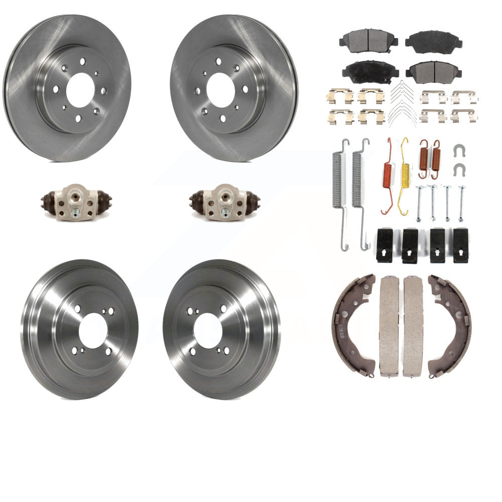 K8T-102335 Front & Rear Rotors & Ceramic Brake Pads Kit for 2015-2017 Honda Fit FWD L4 1.5L